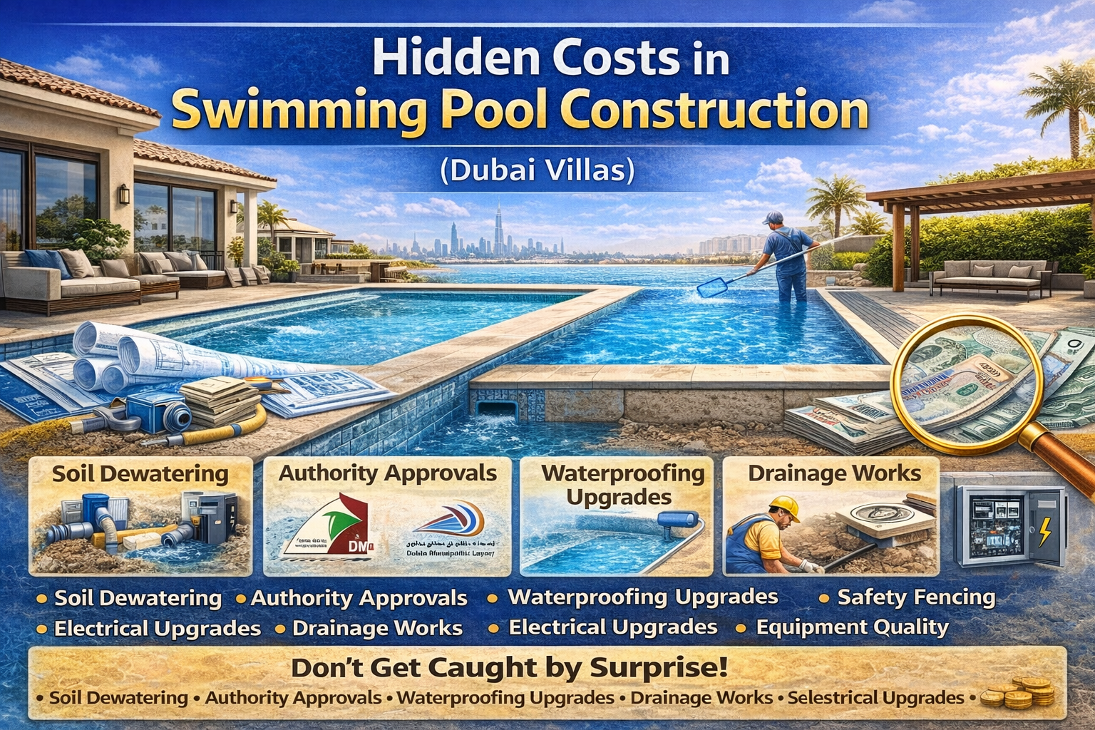 Read more about the article Common Hidden Costs in Swimming Pool Construction (Dubai Villas)